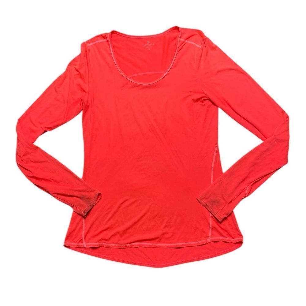 *AS IS* ATHLETA Chi Long Sleeve Top Coral Sizzle Size Medium